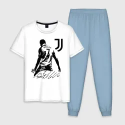Мужская пижама с белой футболкой хлопок Автограф Криштиану Роналду Ювентус