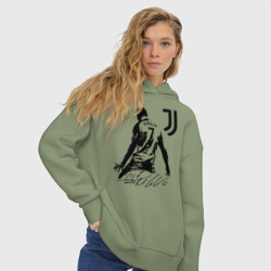 Женское худи Oversize хлопок Автограф Криштиану Роналду Ювентус - фото 2