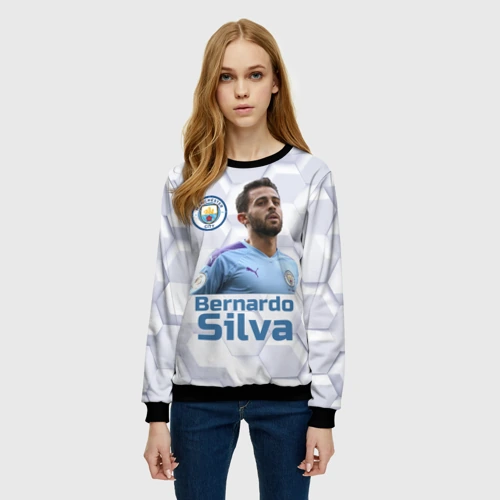 Женский свитшот Silva Bernardo Манчестер Сити купить недорого в онлайн