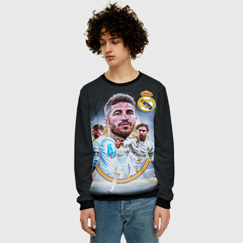 Мужской свитшот 3D Серхио Рамос Sergio ramos, цвет черный - фото 3