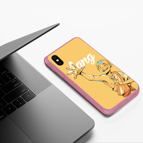 Чехол для iPhone XS Max матовый Aang Last airbender, цвет малиновый - фото 5