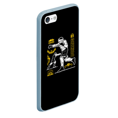 Чехол для iPhone 5/5S матовый Boxing, цвет голубой - фото 3