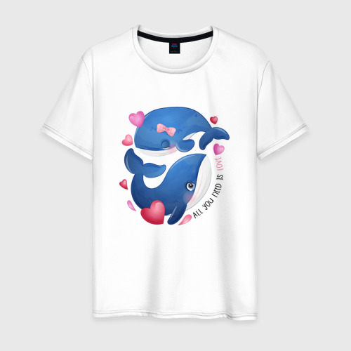 Мужская футболка хлопок Два дельфина