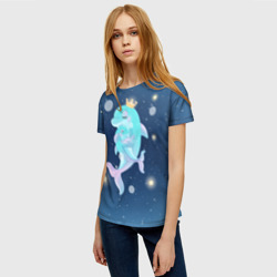 Женская футболка 3D Два дельфина - фото 2