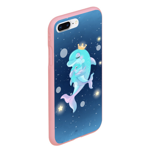 Чехол для iPhone 7Plus/8 Plus матовый Два дельфина, цвет баблгам - фото 3