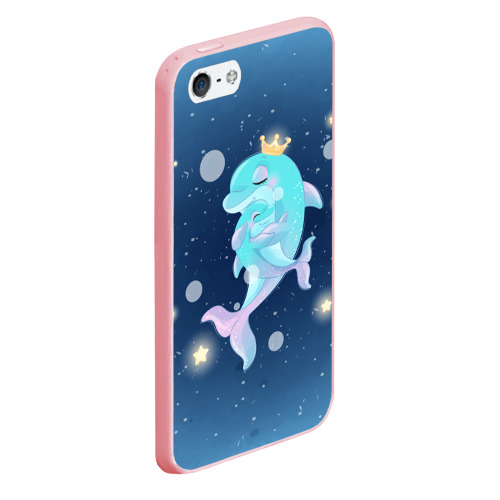 Чехол для iPhone 5/5S матовый Два дельфина, цвет баблгам - фото 3
