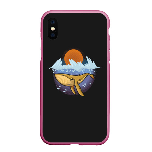 Чехол для iPhone XS Max матовый с принтом Whale in Ice, вид спереди #2