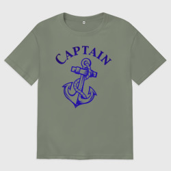 Женская футболка хлопок Oversize Капитан бросил якорь