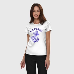 Женская пижама с белой футболкой хлопок Капитан бросил якорь - фото 2
