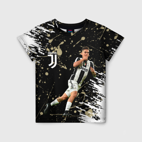 Детская футболка 3D с принтом Juventus: Пауло Дибала, вид спереди #2
