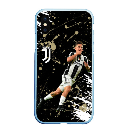 Чехол для iPhone XS Max матовый Juventus: Пауло Дибала, цвет голубой