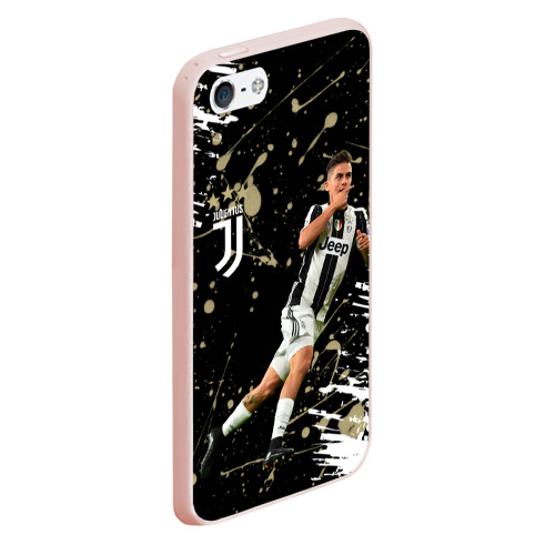 Чехол для iPhone 5/5S матовый Juventus: Пауло Дибала, цвет светло-розовый - фото 3