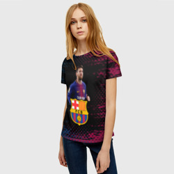 Женская футболка 3D Barcelona: Лионель Месси - фото 2