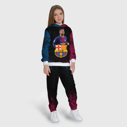 Костюм с принтом Barcelona: Лионель Месси для ребенка, вид на модели спереди №3. Цвет основы: белый