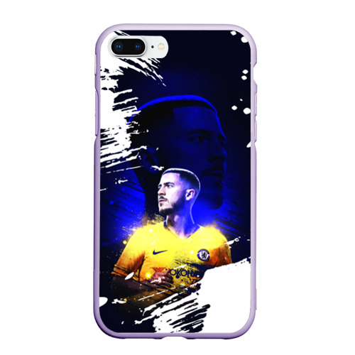 Чехол для iPhone 7Plus/8 Plus матовый Эден Азар Eden Hazard, цвет светло-сиреневый