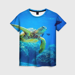 Женская футболка 3D Морская черепаха