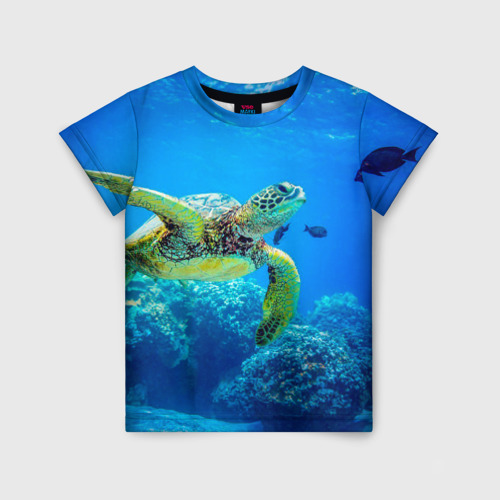 Детская футболка 3D Морская черепаха, цвет 3D печать