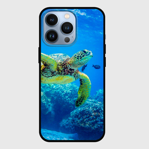 Чехол для iPhone 13 Pro с принтом Морская черепаха, вид спереди #2