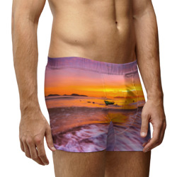 Мужские трусы 3D Закат на пляже - фото 2