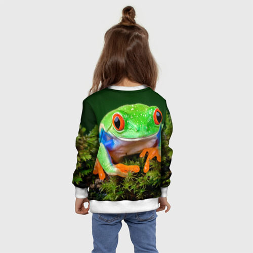 Детский свитшот 3D Тропическая лягушка, цвет 3D печать - фото 8