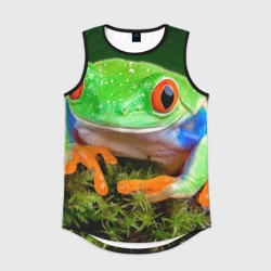 Мужская спортивная майка 3D Тропическая лягушка