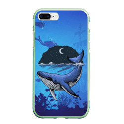 Чехол для iPhone 7Plus/8 Plus матовый Синий кит