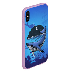 Чехол для iPhone XS Max матовый Синий кит - фото 2