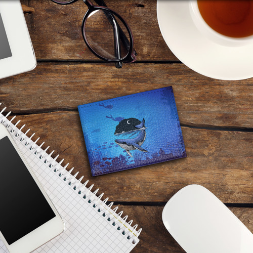 Обложка для студенческого билета Синий кит, цвет черный - фото 3