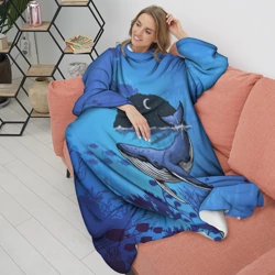 Плед с рукавами Синий кит - фото 2