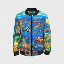 Детский бомбер 3D Коралловые морские рыбки 