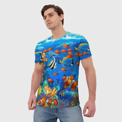 Мужская футболка 3D Коралловые рыбки - фото 2