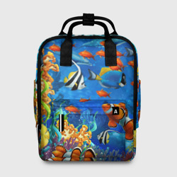 Коралловые морские рыбки  – Женский рюкзак 3D с принтом купить