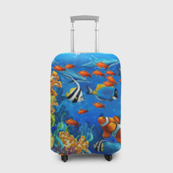 Чехол для чемодана 3D Коралловые рыбки