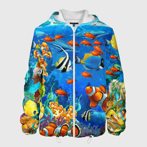 Мужская куртка 3D Коралловые рыбки