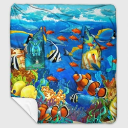 Плед с рукавами Коралловые морские рыбки 