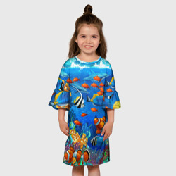 Детское платье 3D Коралловые рыбки - фото 2