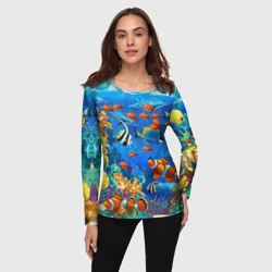 Женский лонгслив 3D Коралловые морские рыбки  - фото 2