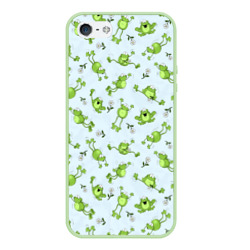 Чехол для iPhone 5/5S матовый Веселые лягушки