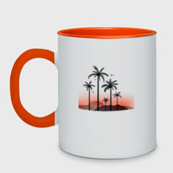 Кружка двухцветная Palm tree