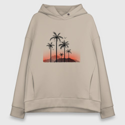 Женское худи Oversize хлопок Palm tree