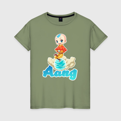 Женская футболка хлопок Aang airbender, цвет авокадо