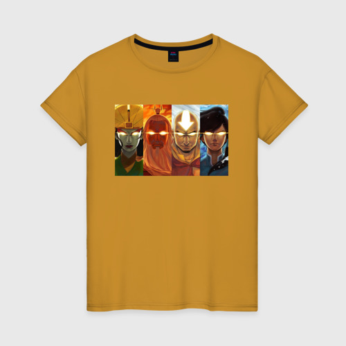 Женская футболка хлопок Avatars, цвет горчичный