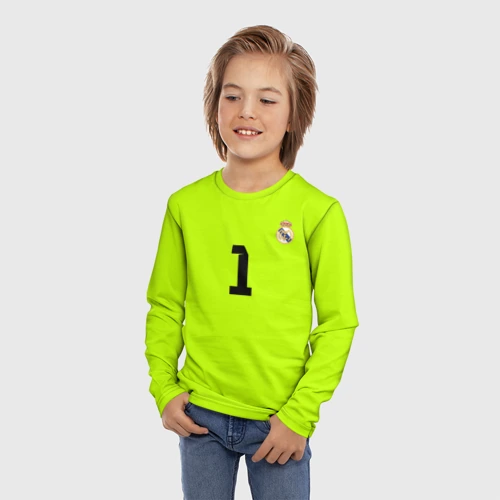 Детский лонгслив 3D с принтом Iker Casillas, фото на моделе #1