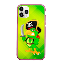 Чехол для iPhone 11 Pro Max матовый Попугай пират