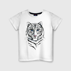 Детская футболка хлопок Белый тигр