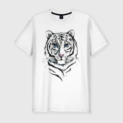 Мужская футболка хлопок Slim Белый тигр