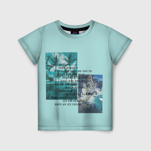 Детская футболка 3D с принтом Море, вид спереди #2