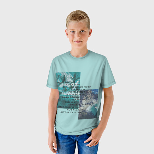 Детская футболка 3D с принтом Море, фото на моделе #1