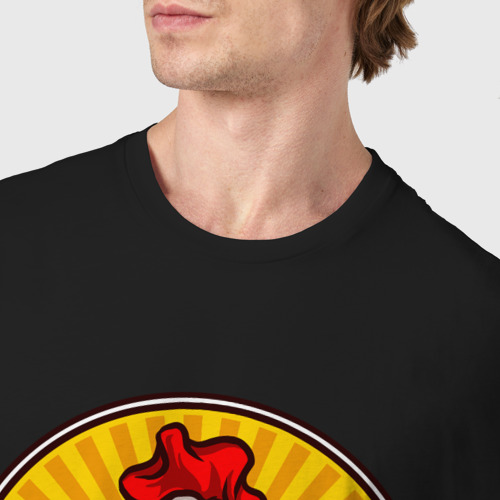 Мужская футболка хлопок Петушок класс, цвет черный - фото 6