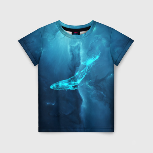 Детская футболка 3D с принтом ЗВЕЗДНЫЙ КИТ | STAR WHALE (Z), вид спереди #2
